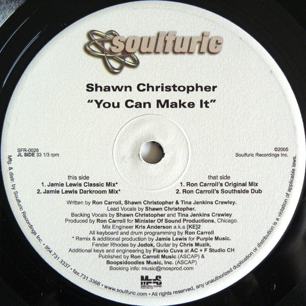 Shawn Christopher : You Can Make It (12")