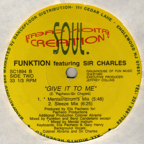 Funktion Featuring Sir Charles : Give It To Me (12")