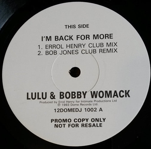 Lulu & Bobby Womack : I'm Back For More (12", Promo)