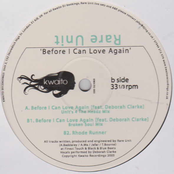 Rare Unit : Before I Can Love Again (12")