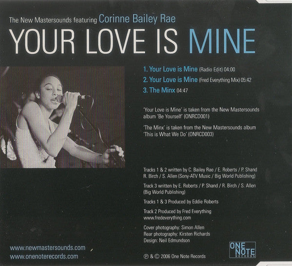 The New Mastersounds Featuring Corinne Bailey Rae : Your Love Is Mine (CD, Single)