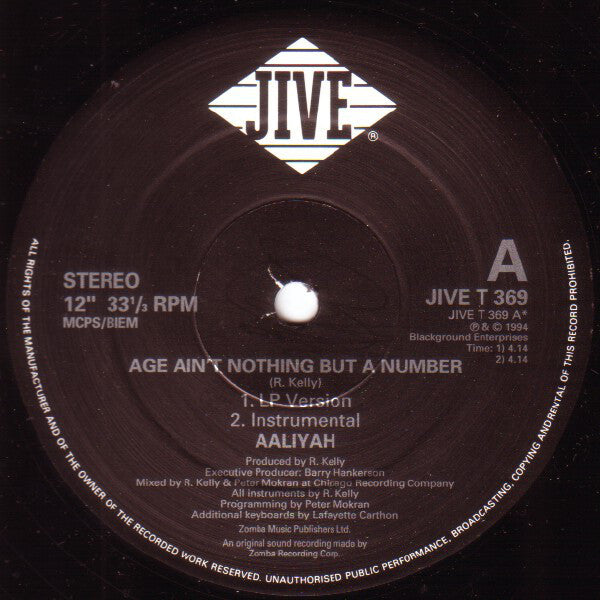 Aaliyah : Age Ain't Nothing But A Number (12")