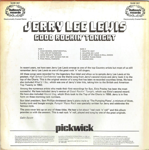 Jerry Lee Lewis : Good Rockin' Tonight (LP, Comp)