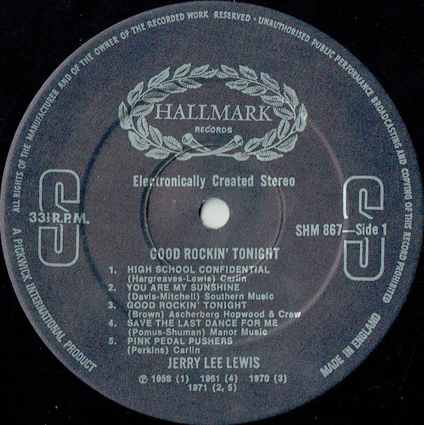 Jerry Lee Lewis : Good Rockin' Tonight (LP, Comp)