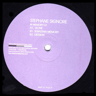 Stephane Signore : In Memory E.P. (12", EP)