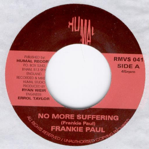 Frankie Paul : No More Suffering (7")