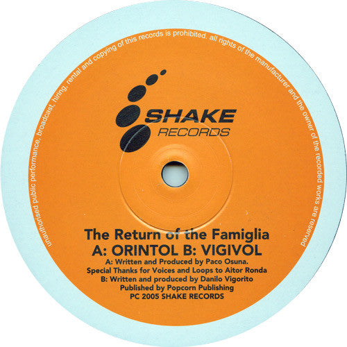 Paco Osuna / Danilo Vigorito : The Return Of The Famiglia (12")