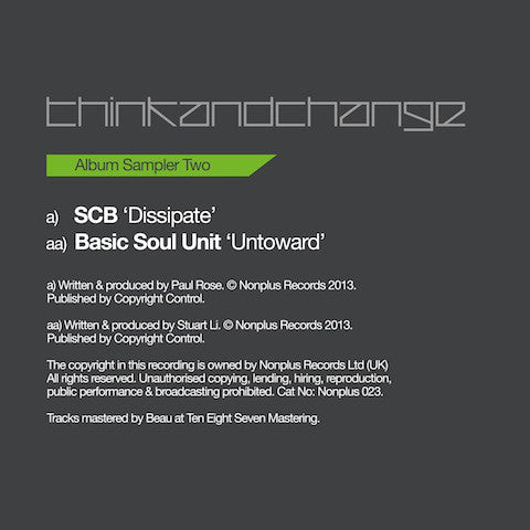 SCB (2) / Basic Soul Unit : Think & Change Album Sampler 2 (12", Smplr)