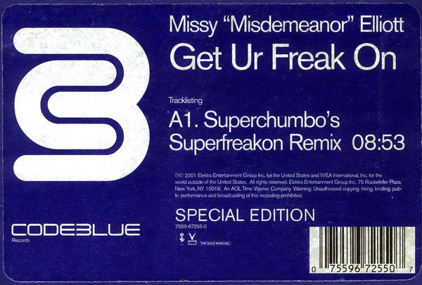 Missy "Misdemeanor" Elliott* : Get Ur Freak On (12", S/Sided, S/Edition)