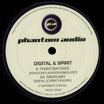 Digital & Spirit : Phantom Force (Fracture's Astrophonica Edit) / Backlash (Digital & Spirit Rework) (12", Ltd)