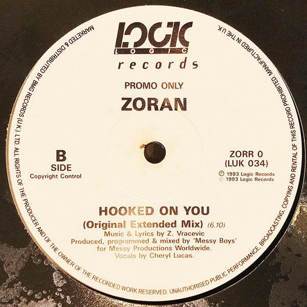 Zoran : Hooked On You (12", Promo)