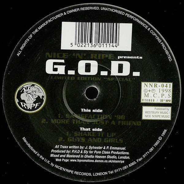 G.O.D. : Limited Edition "Special" (12", Ltd)