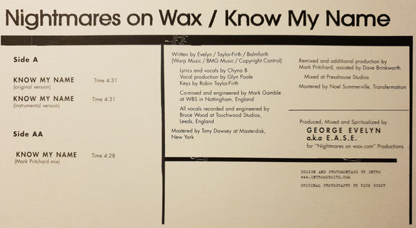 Nightmares On Wax : Know My Name (12", Dis)