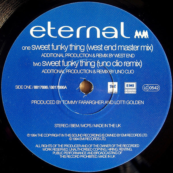 Eternal (2) : Sweet Funky Thing / Oh Baby I ... (12", Single)