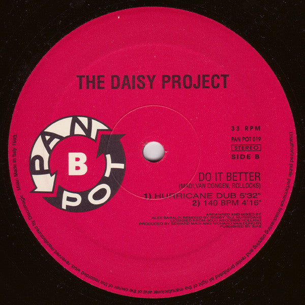 The Daisy Project* : Do It Better (Special Black Box Remixes) (12")