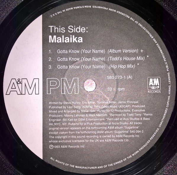Malaika : Gotta Know (Your Name) (12")