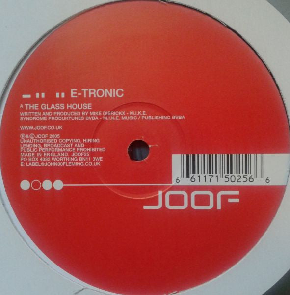 E-Tronic : The Glass House / Switch On (12")