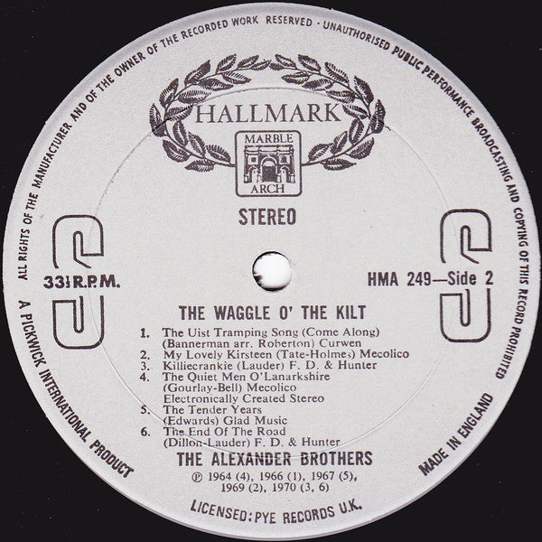 The Alexander Brothers : The Waggle O' The Kilt (LP, Album, Comp, RM)