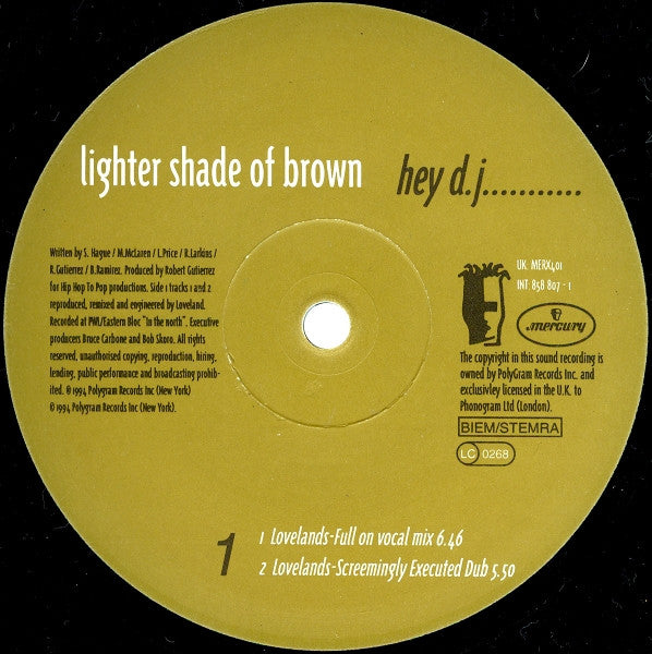 Lighter Shade Of Brown : Hey D.J.... (12")