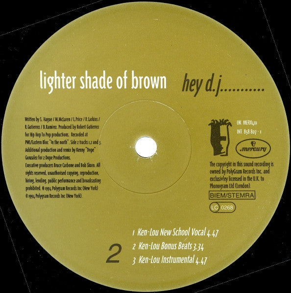 Lighter Shade Of Brown : Hey D.J.... (12")