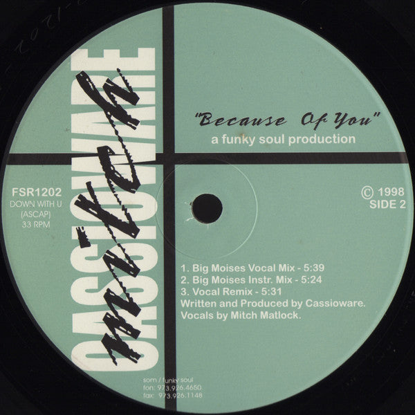 Cassio Ware : Because Of You (12")