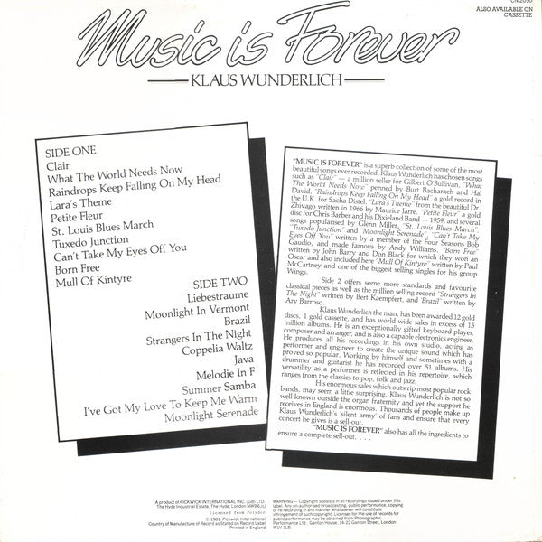 Klaus Wunderlich : Music Is Forever (LP)