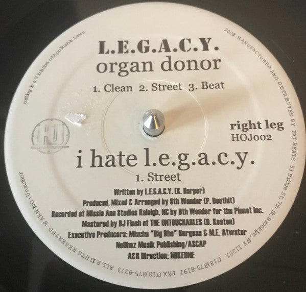 L.E.G.A.C.Y. : Nice (12")