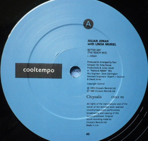 Julian Jonah & Linda Muriel : (There'll Be A) Better Day (12")