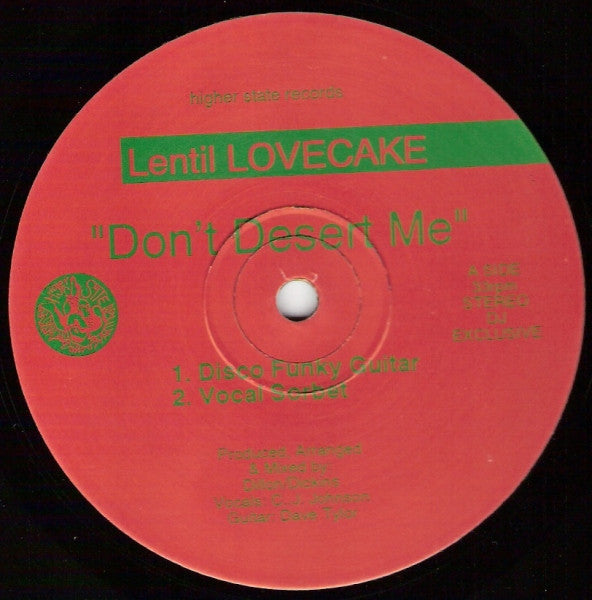 Lentil Lovecake : Don't Desert Me (12")