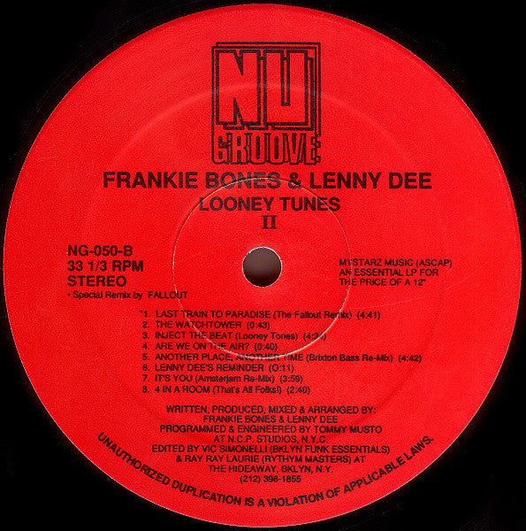Frankie Bones & Lenny Dee : Looney Tunes II (LP)
