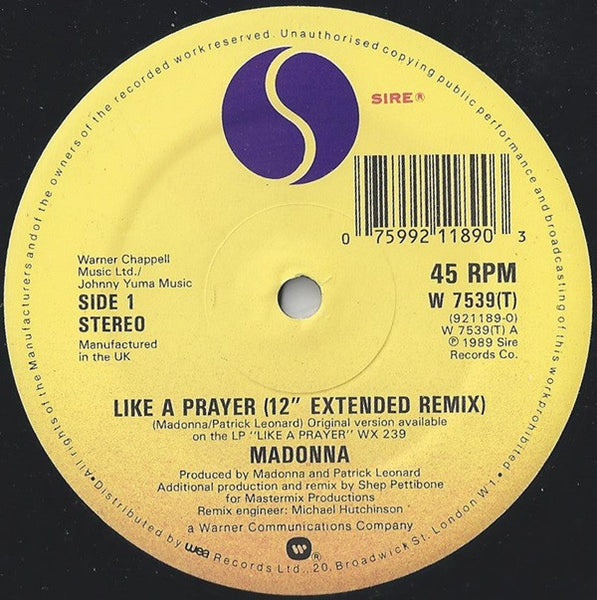 Madonna : Like A Prayer (12", Single)
