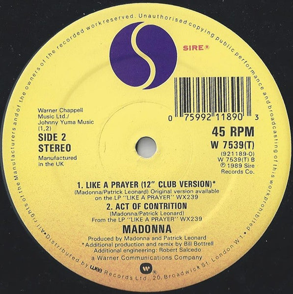 Madonna : Like A Prayer (12", Single)