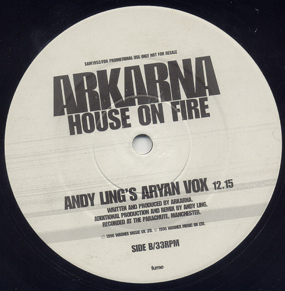 Arkarna : House On Fire (12", Promo)