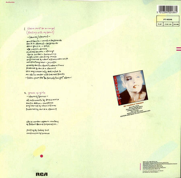 Eurythmics : There Must Be An Angel (Playing With My Heart) (12", Single)