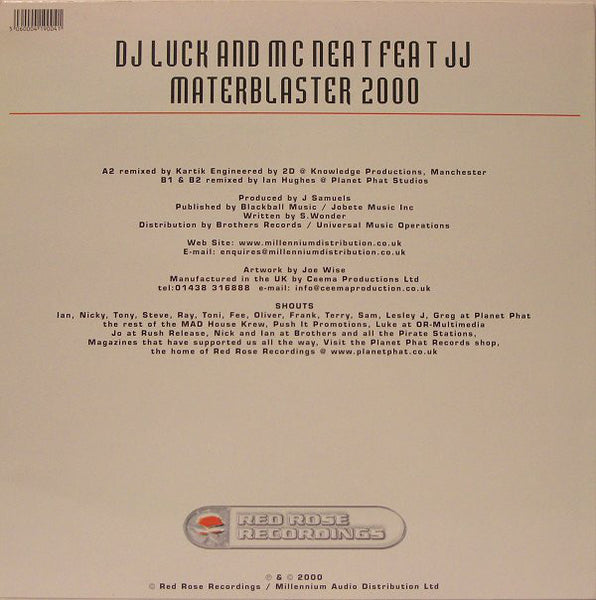 DJ Luck And MC Neat* Feat JJ (5) : Masterblaster 2000 (12", Single)