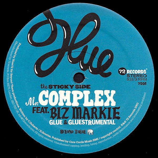 Mr. Complex Feat. Biz Markie & L-Fudge : Glue / Scrape Your Back Out (12")