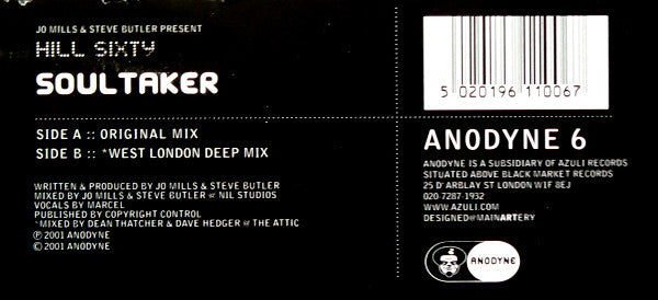 Jo Mills & Steve Butler Present Hill Sixty : Soultaker (12")