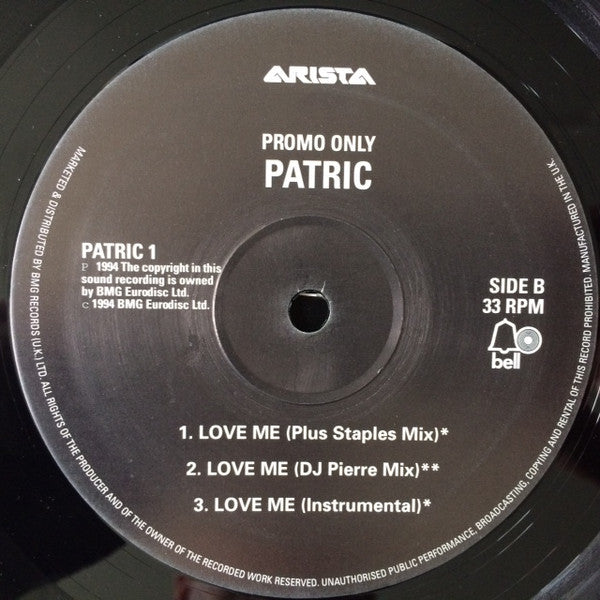 Patric : Love Me (12", Promo)