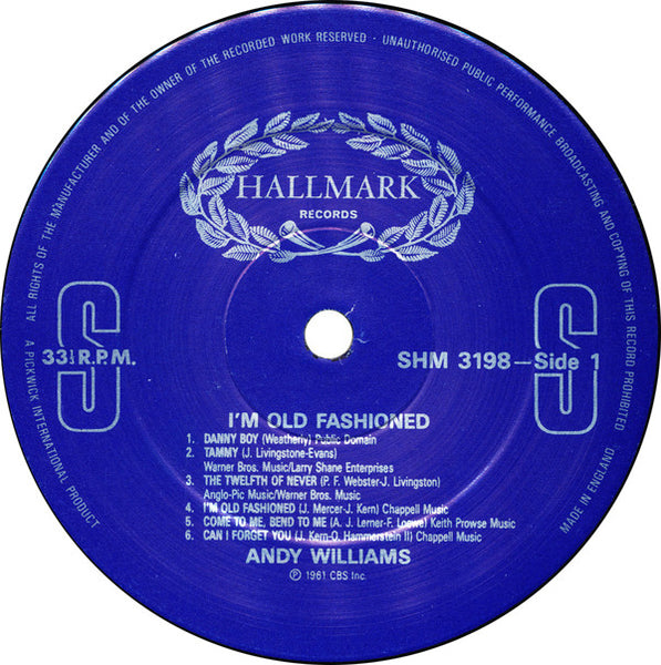Andy Williams : I'm Old Fashioned (LP, RE)
