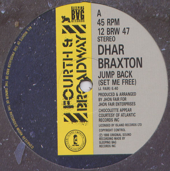 Dhar Braxton : Jump Back (Set Me Free) (12", Single, Pic)