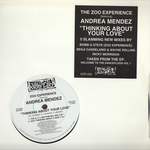 Zoo Experience Featuring Andrea Mendez : Thinking About Your Love (12")