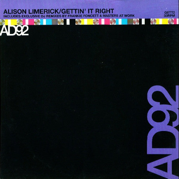 Alison Limerick : Gettin' It Right (12", Promo)