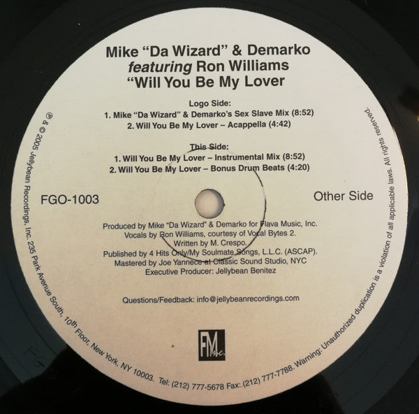 Mike Da Wizard & Demarko : Will You Be My Lover (12")