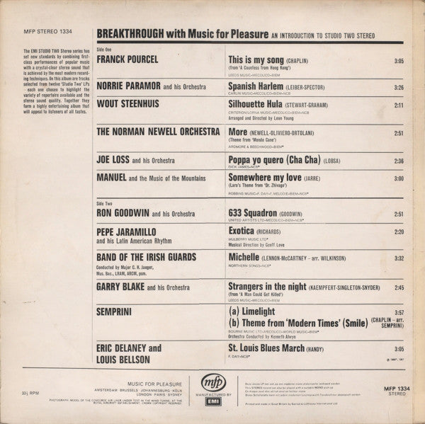 Various : Break-Through (An Introduction To Studio 2 Stereo) (LP, Comp)