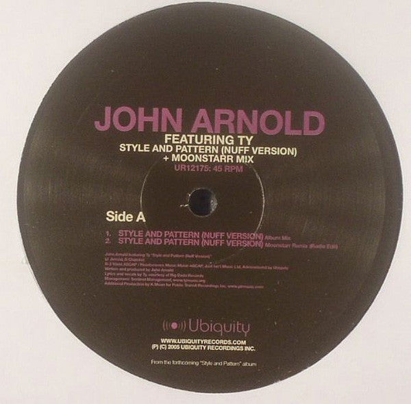 John Arnold Featuring Ty : Style And Pattern (Nuff Version) (12")