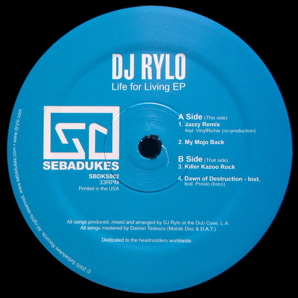 DJ Rylo : Life For Living EP (12", EP)
