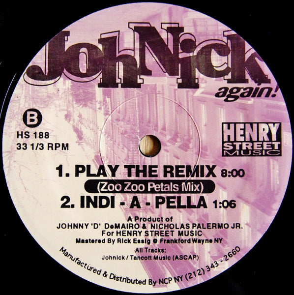 JohNick : The Bark / Play The World (12")