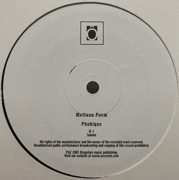 Meltaun Poem : Phobique (12")