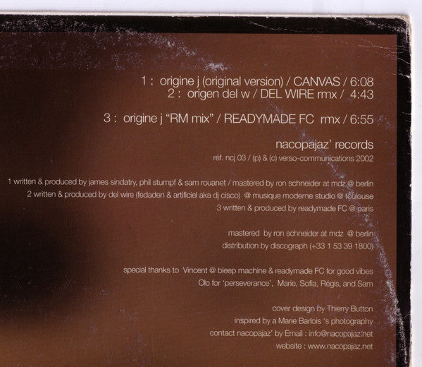 Canvas : Origine J (12")