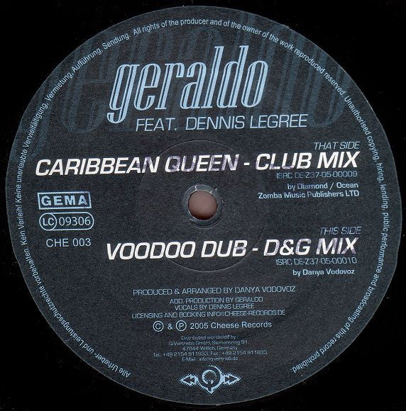 Geraldo (3) Feat. Dennis LeGree : Caribbean Queen (12")